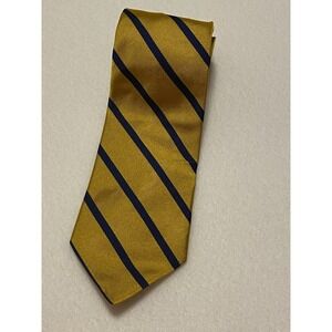 Vintage Brooks Brothers Makers Repp 100% Silk Tie Navy Gold Made‎ In USA  B50-06